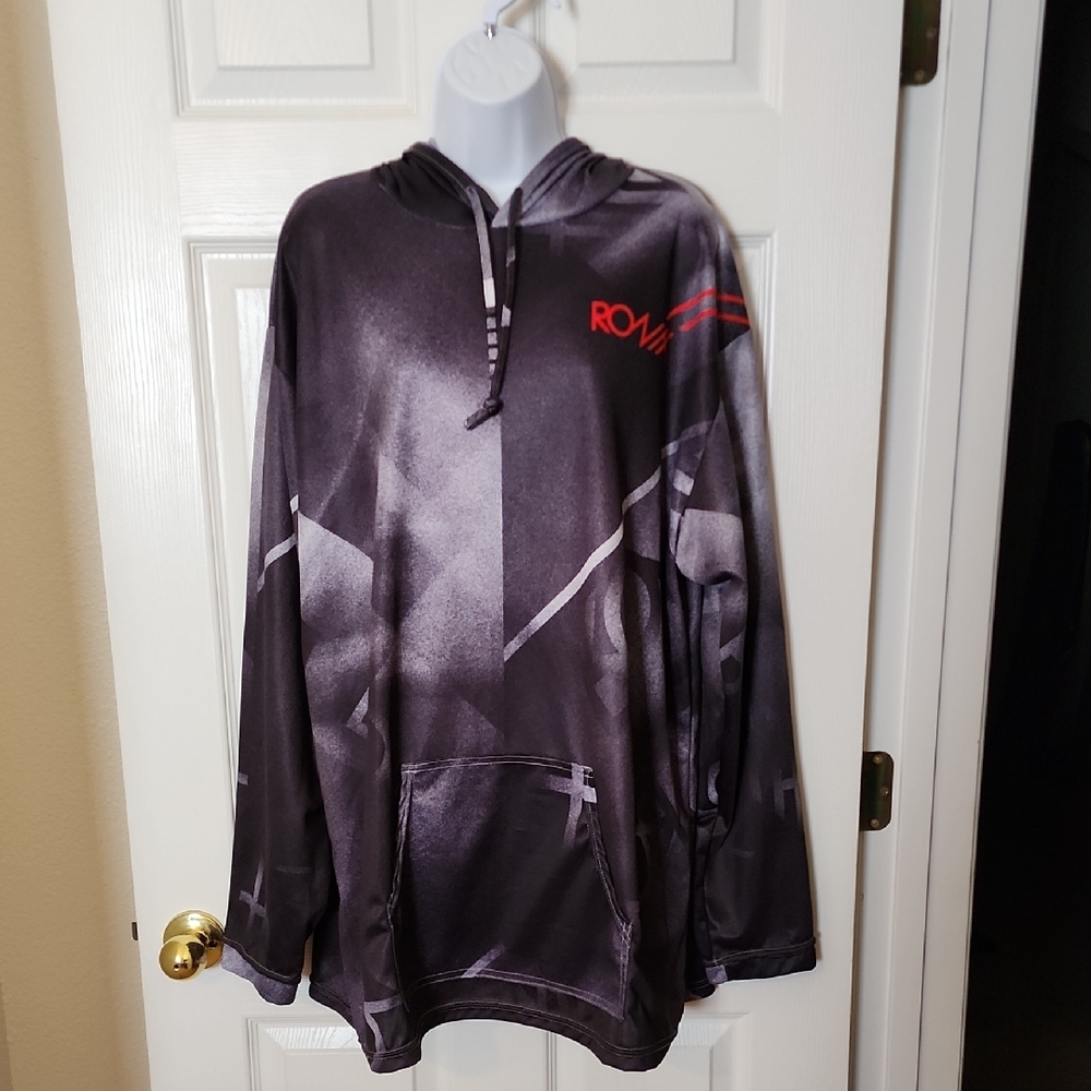 Ronix Wakeboarding, Long Sleeve Hoodie, Gray, Black, Red, White, Size XXLarge